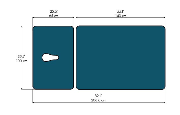 2-Section Hi-Lo Bo-Bath Table Specs